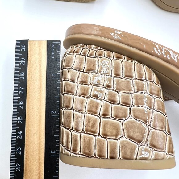 Dolce Vita Womens Size 8.5 Brown Croc Gator Heel Minimalist Sandals Heels - Picture 14 of 14